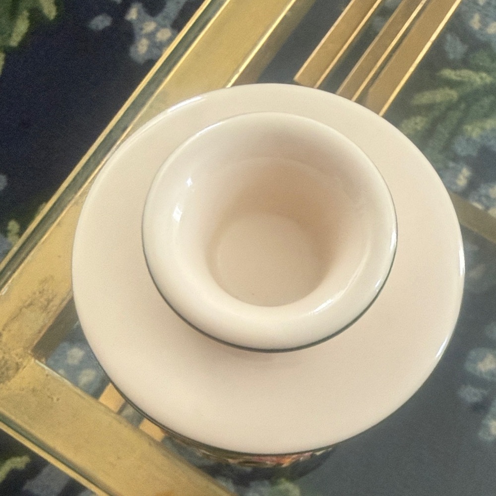 Butter Bell Crock by L. Tremaine Ceramic Canister with Pink Floral Design - Picture 4 of 8